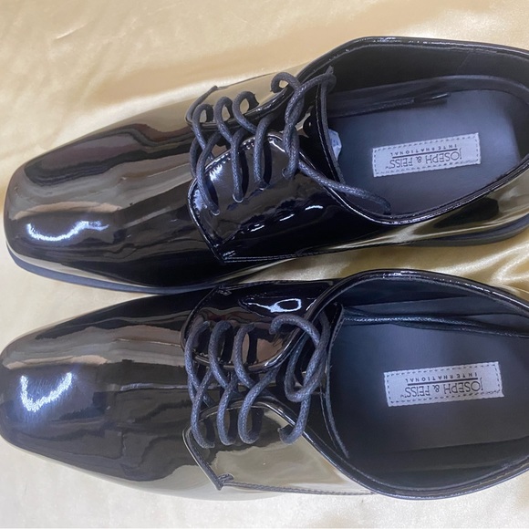 NEW JOSEPH & FEISS INTERNATIONAL LEATHER TUXEDO SHOES WIDE wedding Oxford lace - Picture 3 of 6